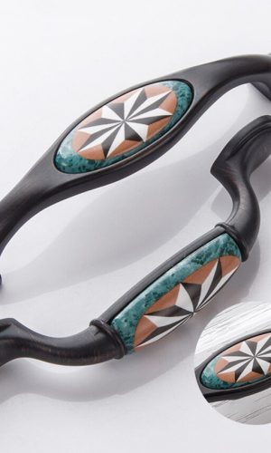 Cabinet Handles Art Deco Drawer Knobs — Vintage Ceramic Style