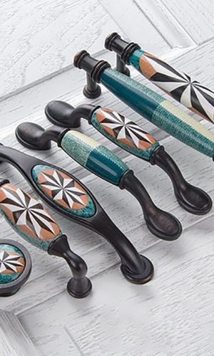Cabinet Handles Art Deco Drawer Knobs — Vintage Ceramic Style