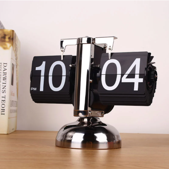 Vintage Flip Clock Large Letters Clock for Impaired Vision or the Elderly