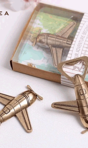 Vintage Airplane Bottle Opener Wedding Favors Giveaways