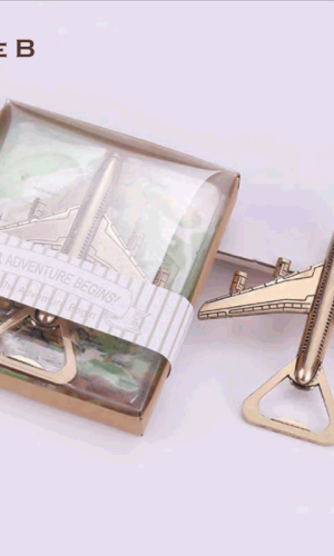 Vintage Airplane Bottle Opener Wedding Favors Giveaways