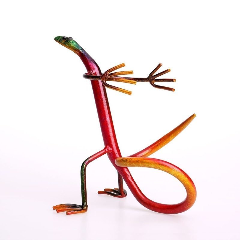 Wine Bottle Holder-Gecko Metal Art Decorative Novelty Wine Rack