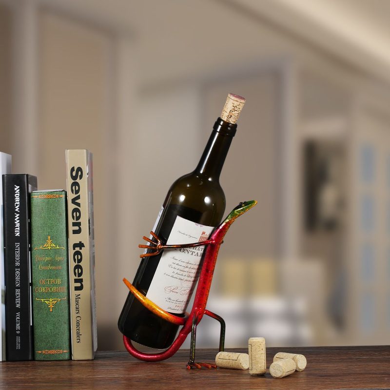 Wine Bottle Holder-Gecko Metal Art Decorative Novelty Wine Rack