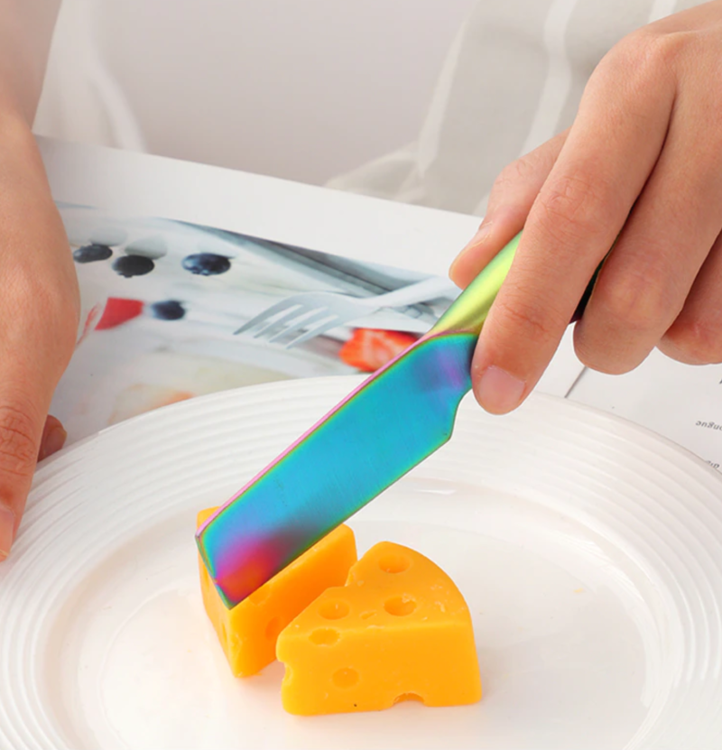 Rainbow Mirror Stainless Steel Cake Knives Server Set Pizza Cutter