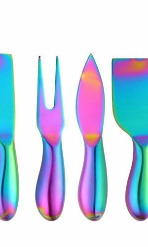Cheese Knives Set — Rainbow Mirror Stainless Steel 4-Piece