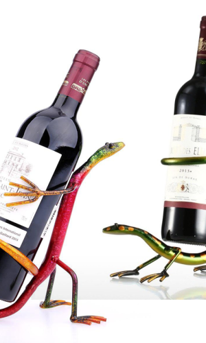 Gecko Wine Bottle Holder — Metal Art Decorative Wine Rack