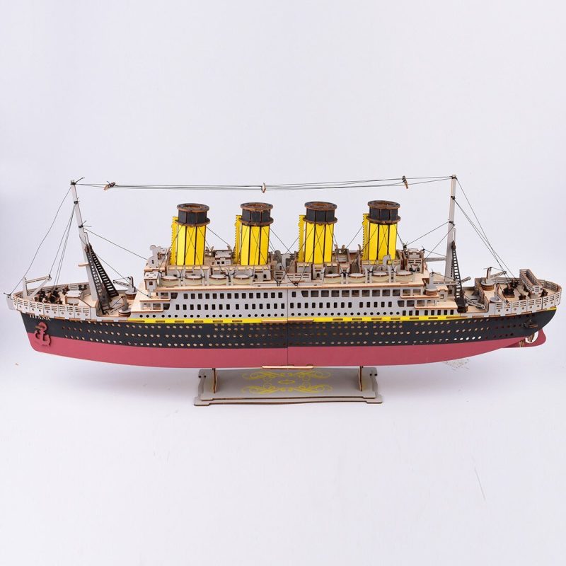Titanic Model Kit Wooden 3D Puzzle 88cm for Adult & 14+ Large Wooden Titanic Model Kit for Adults or Teenagers 88cm