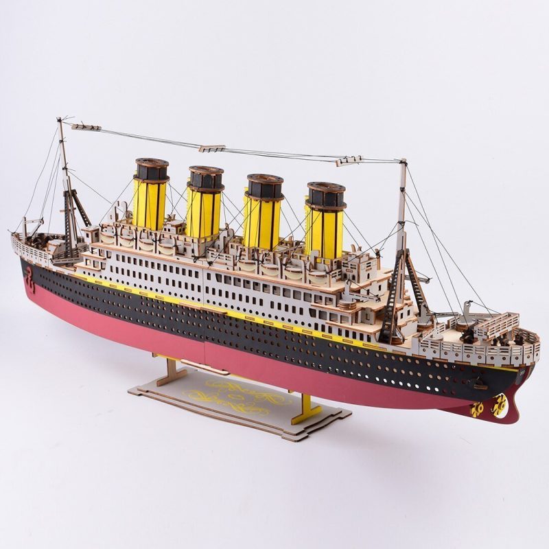 Titanic Model Kit Wooden 3D Puzzle 88cm for Adult & 14+ Large Wooden Titanic Model Kit for Adults or Teenagers 88cm