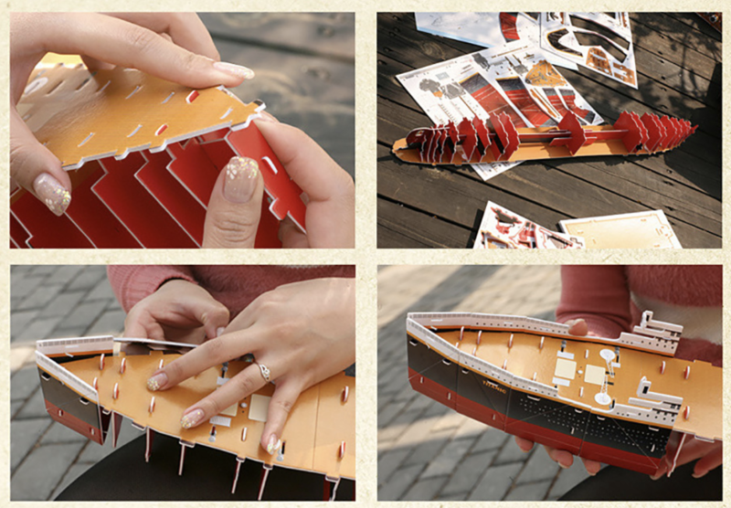 Titanic Model Kit 3D Cardboard Puzzle 45cm for Age 8+ Titanic Model Kit 3D Cardboard