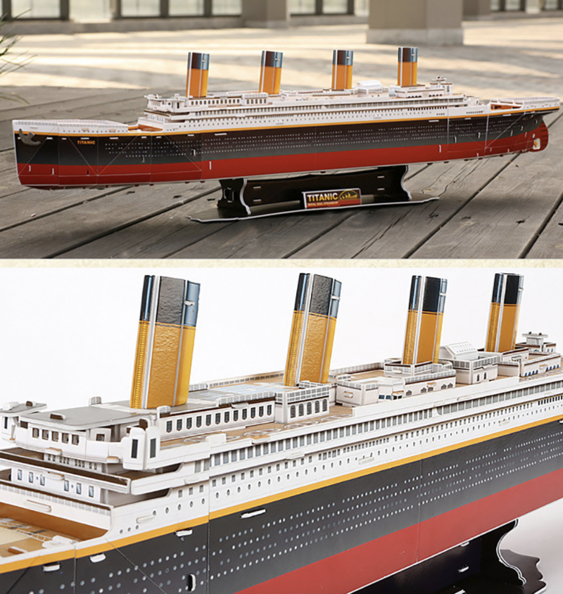 Titanic Model Kit 3D Cardboard Puzzle 45cm for Age 8+ Titanic Model Kit 3D Cardboard
