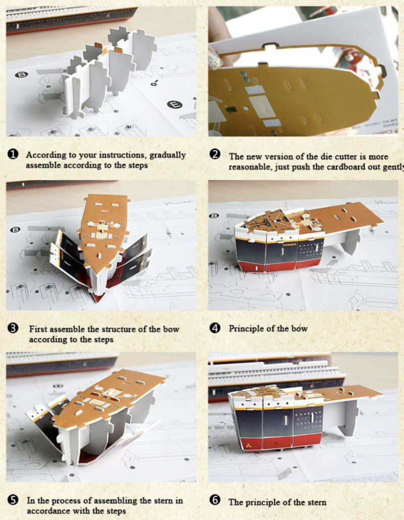 Titanic Model Kit 3D Cardboard Puzzle 45cm for Age 8+ Titanic Model Kit 3D Cardboard