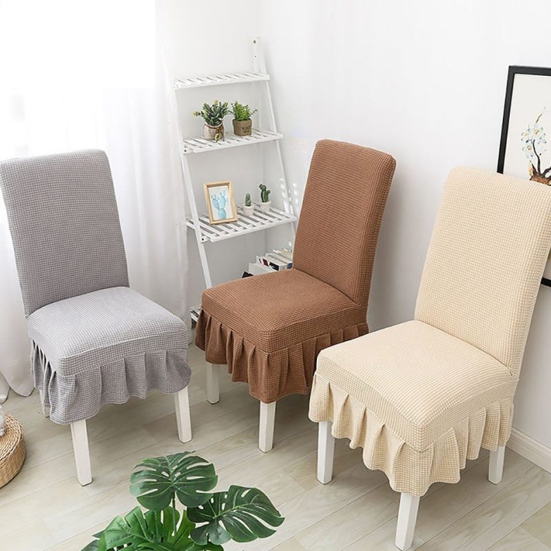 Chair Cover With Skirt Polar Fleece Elastic Stylish Colours