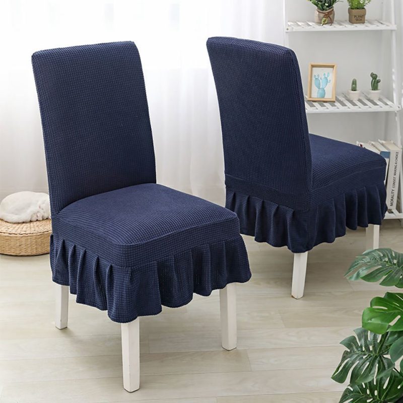 Chair Cover With Skirt Polar Fleece Elastic Stylish Colours