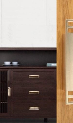 Cabinet Handles Drawer Pulls Rectangle Statement — Gold & Black