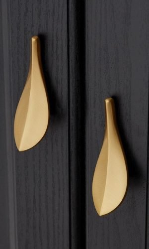 Cabinet Handles Drawer Pulls Golden Leaf — Copper Brass