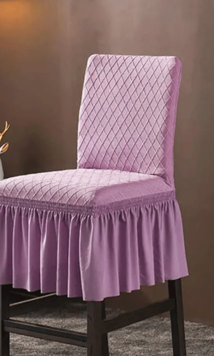 Chair Cover with Skirt  for Low & High Back Chairs stylish Colours
