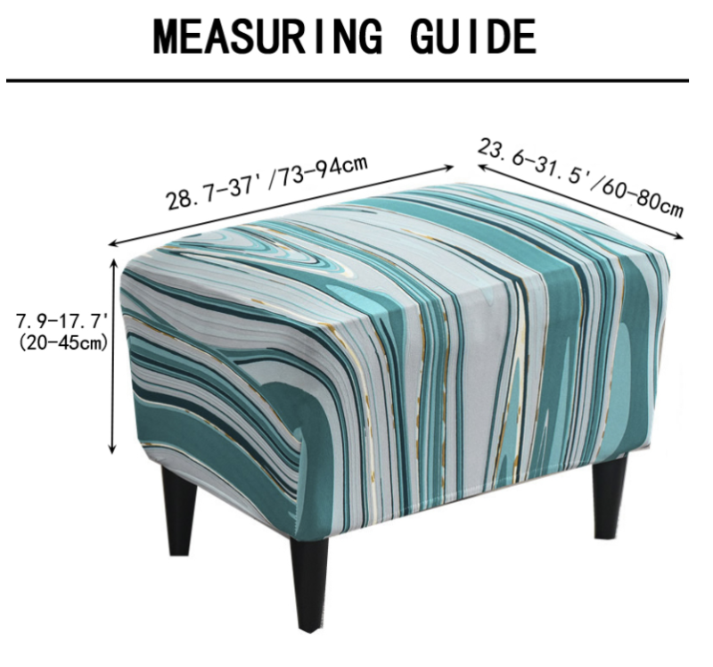 Rectangle Ottoman Cover Stylish Patterns (73-94)×(60-80)cm - Image 5