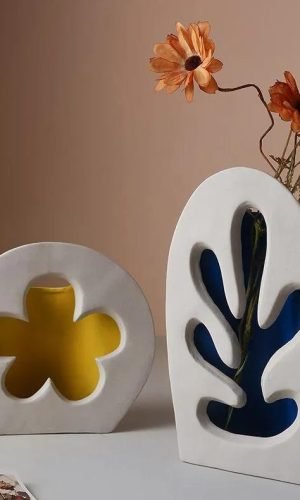 Vase-Matisse Inspired Floral Designs Ceramic Dried Flower Vases