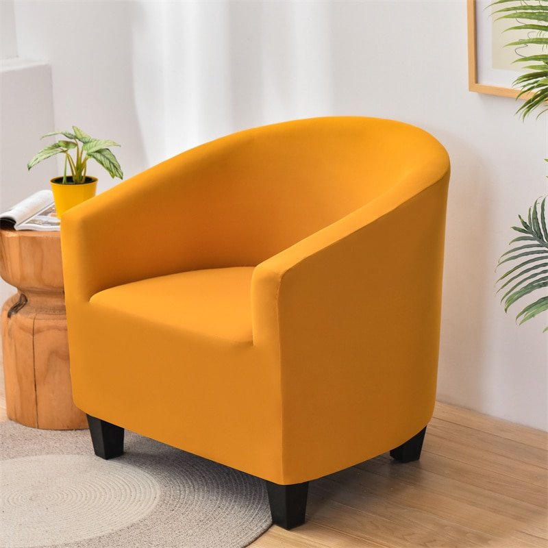 Single Seater Sofa Cover-Tub Chair Or Club Chair-Elegant Plain Color