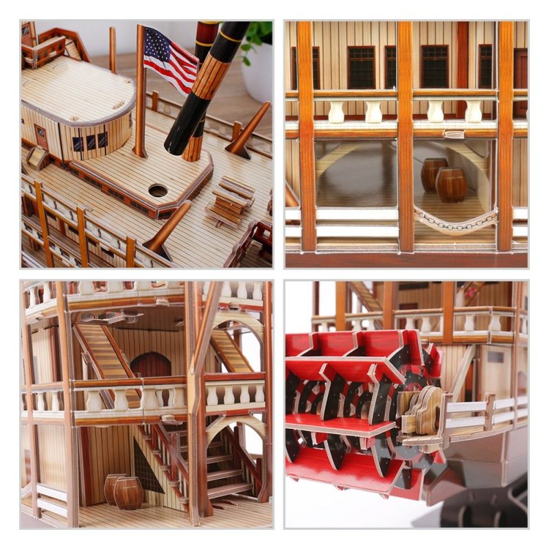 Mississippi Steamboat Ship Model Kit — 46cm, 3D Paper, Ages 10+ - Image 4