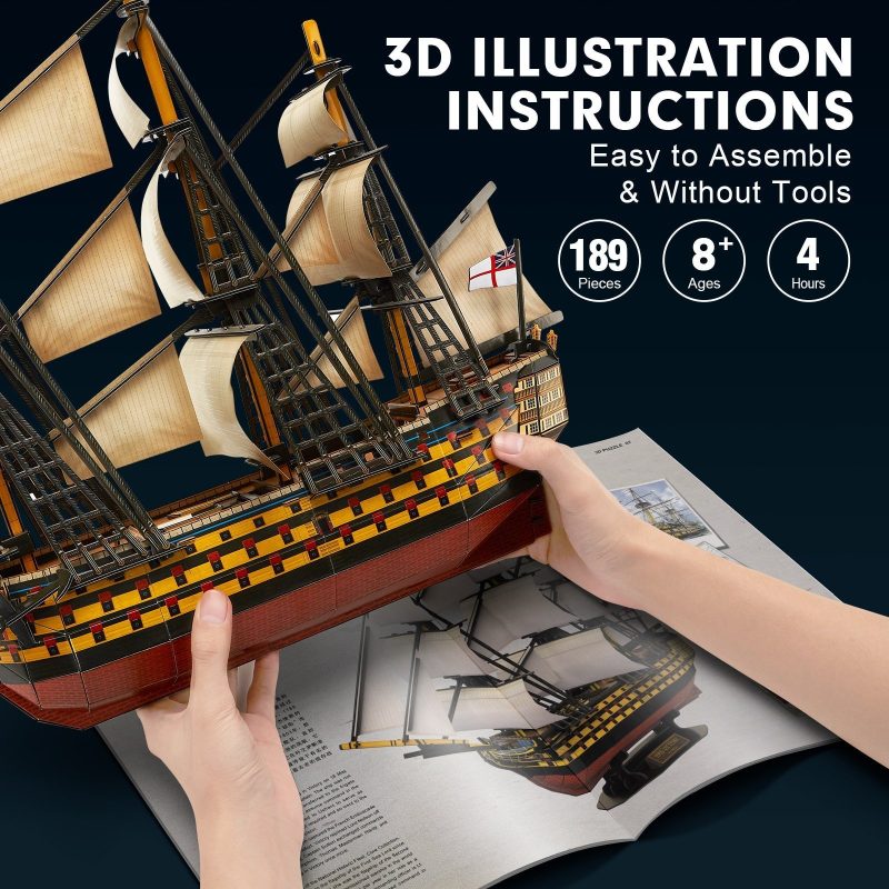 HMS Victory Ship Model Kit 3D Paper Model Kit for 8+ years