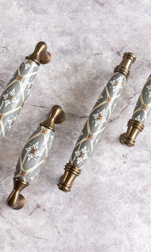 Cabinet Handles Ceramic Vintage Style  Zinc Alloy