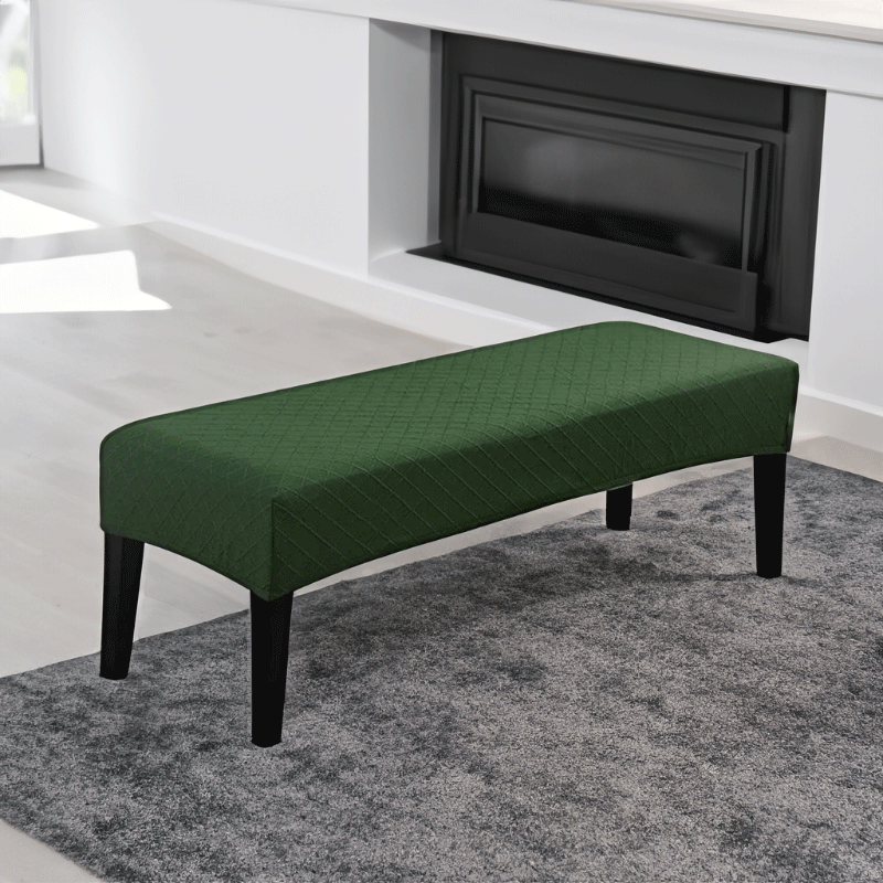 Plain Colour High Stretch Bench Cover Velvet Fabric Seat Cushion Cover