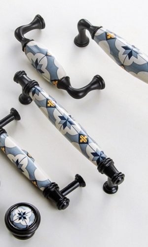 Cabinet Handles  zinc alloy & Ceramic — Elegant Patterns
