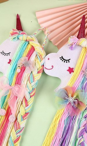 Unicorn Macrame Wall Hanging — Hair Accessories Organiser & Gift