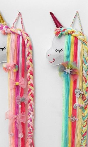 Unicorn Macrame Wall Hanging — Hair Accessories Organiser & Gift