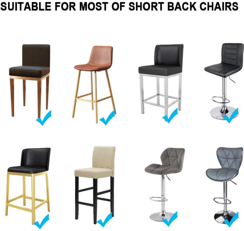 Bar Stool Cover Thick Polar Fleece Fabric-Low Back Armless Chair Slipcover