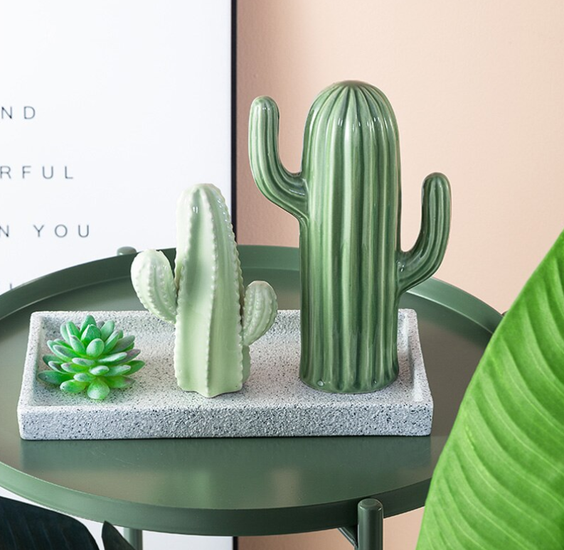 Ceramic Cactus Décor Desert Vibes Table Décor Decorative Cacti Ceramic Cactus Décor