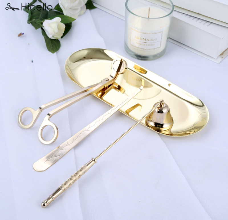 Candle Care Kit Set — Trimmer, Snuffer & Dipper with Tray