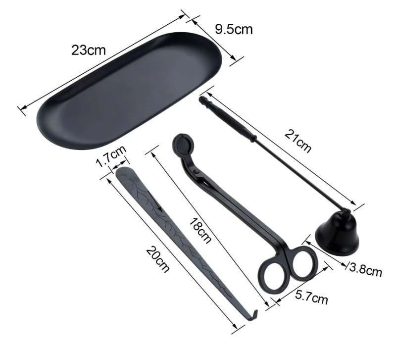 Candle Care Kit Set — Trimmer, Snuffer & Dipper with Tray - Image 4