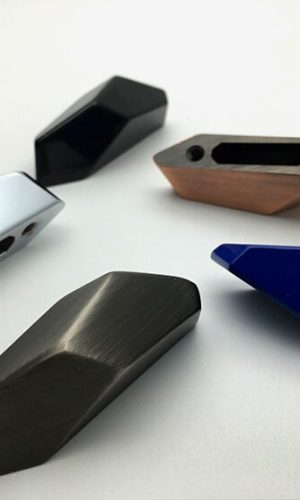 Cabinet Handles Sculpted Geometric — Contemporary Blue, Zinc Alloy