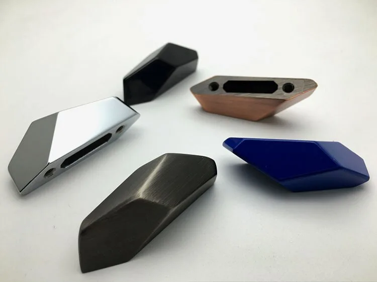 Cabinet Handles Sculpted Geometric — Contemporary Blue, Zinc Alloy Modern Cabinet Handles Drawer Pulls-Sculptural Geometric Shapes