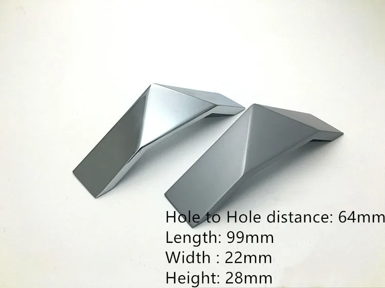 Cabinet Handles Sculpted Geometric — Contemporary Blue, Zinc Alloy Modern Cabinet Handles Drawer Pulls-Sculptural Geometric Shapes