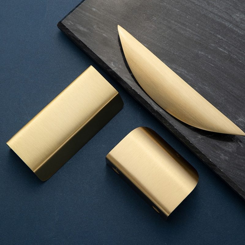 Cabinet Pulls Drawer Handles Golden Leaf — Modern Design, Copper Brass Cabinet Handles Art Deco Handles Drawer Knobs