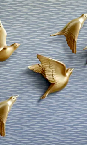 Flying Birds Wall Décor — Joy of Birds in White, Gold & Black