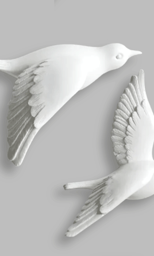 Flying Birds Wall Décor — Joy of Birds in White, Gold & Black