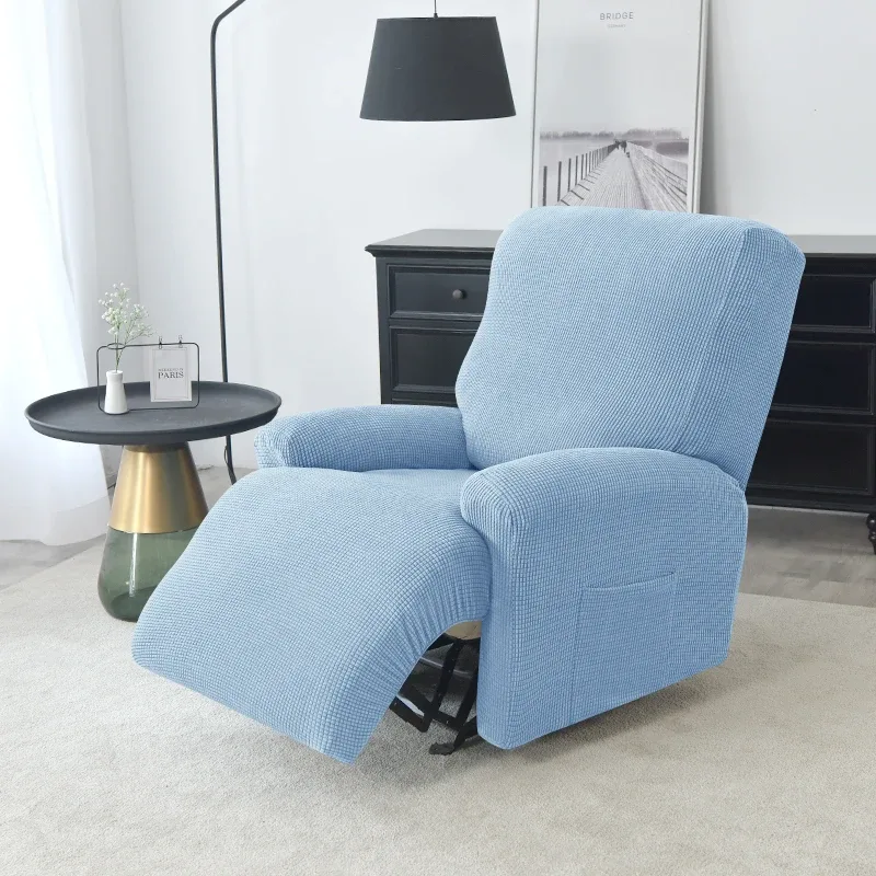 Plain Colour Recliner Cover With Side Pocket 1 Seater Thick Polar Fleece