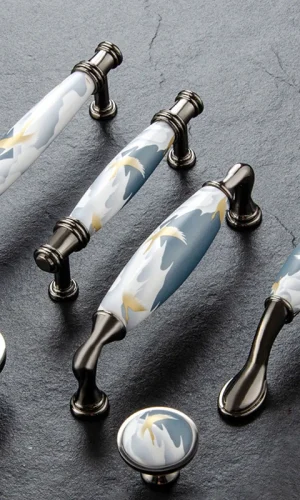 Vintage Style Cabinet Handles Drawer Knobs-Flying Crane Ceramic