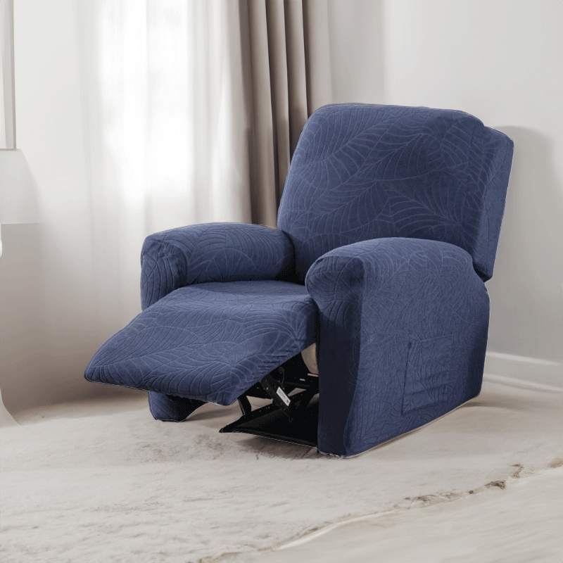 Water Repellent Recliner Cover With Side Pocket  Suede Material 4pcs/Set