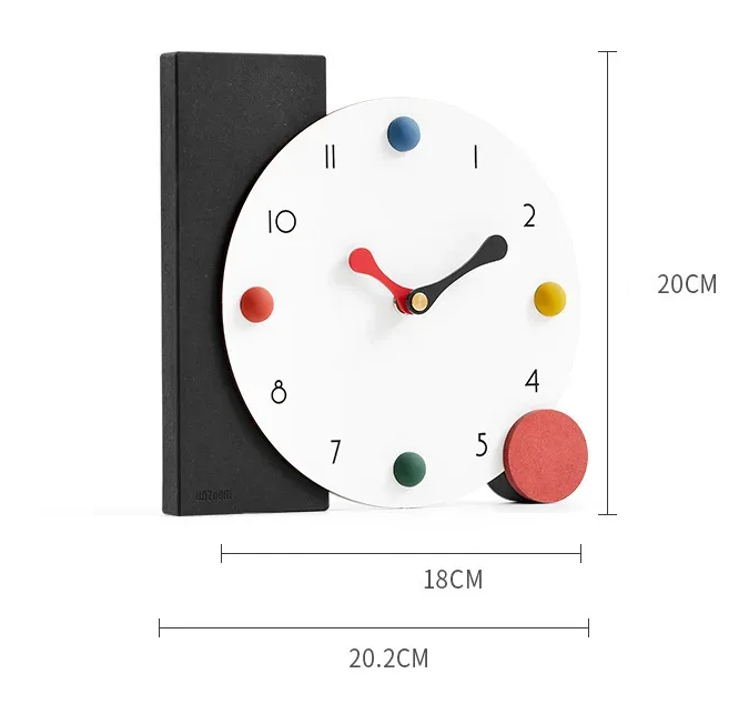 Joan Miró Inspired Novelty Designer Desk Clock — Geometric Colours Geometry Colour Play Joan Miró Inspired Novelty Designer Desk Clock