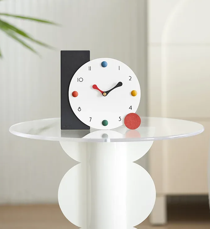 Joan Miró Inspired Novelty Designer Desk Clock — Geometric Colours Geometry Colour Play Joan Miró Inspired Novelty Designer Desk Clock