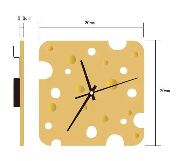Gift for Cheese Lovers — Hello Cheese Ceramic Wall Clock, 20cm Hello Cheese Ceramic Wall Clock Novelty Wall Clock 20cm 8″ Cheese Lovers Gift