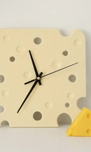 Gift for Cheese Lovers — Hello Cheese Ceramic Wall Clock, 20cm