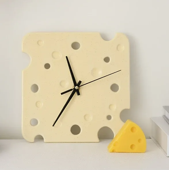 Hello Cheese Ceramic Wall Clock Novelty Wall Clock 20cm 8″ Cheese Lovers Gift