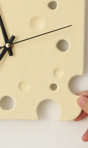Gift for Cheese Lovers — Hello Cheese Ceramic Wall Clock, 20cm