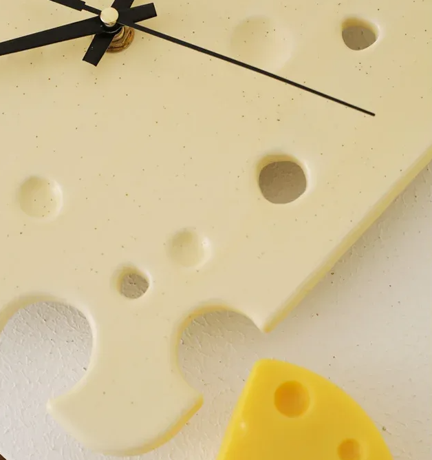 Gift for Cheese Lovers — Hello Cheese Ceramic Wall Clock, 20cm Hello Cheese Ceramic Wall Clock Novelty Wall Clock 20cm 8″ Cheese Lovers Gift
